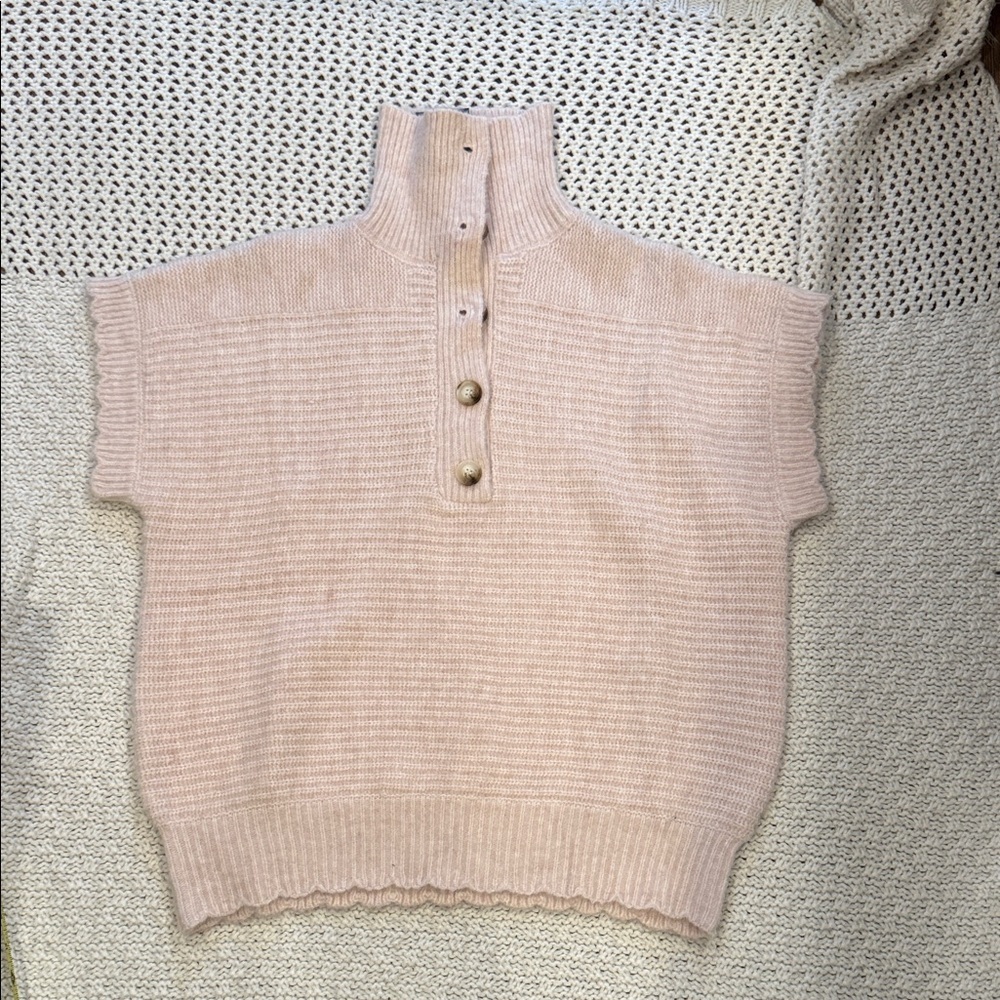 New Frnch  Meggy Pull Women’s Rose Pale Cowl Neck Sweater